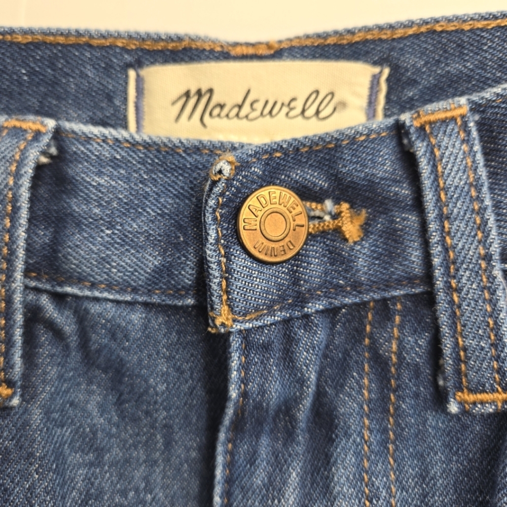 Madewell Baggy‎ Straight Jeans Cropped Raw Hem 24 X 27 - Picture 4 of 16